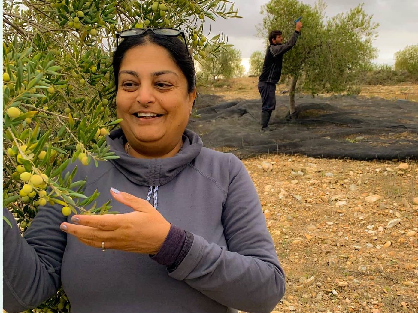 Nina at the olive oil farm